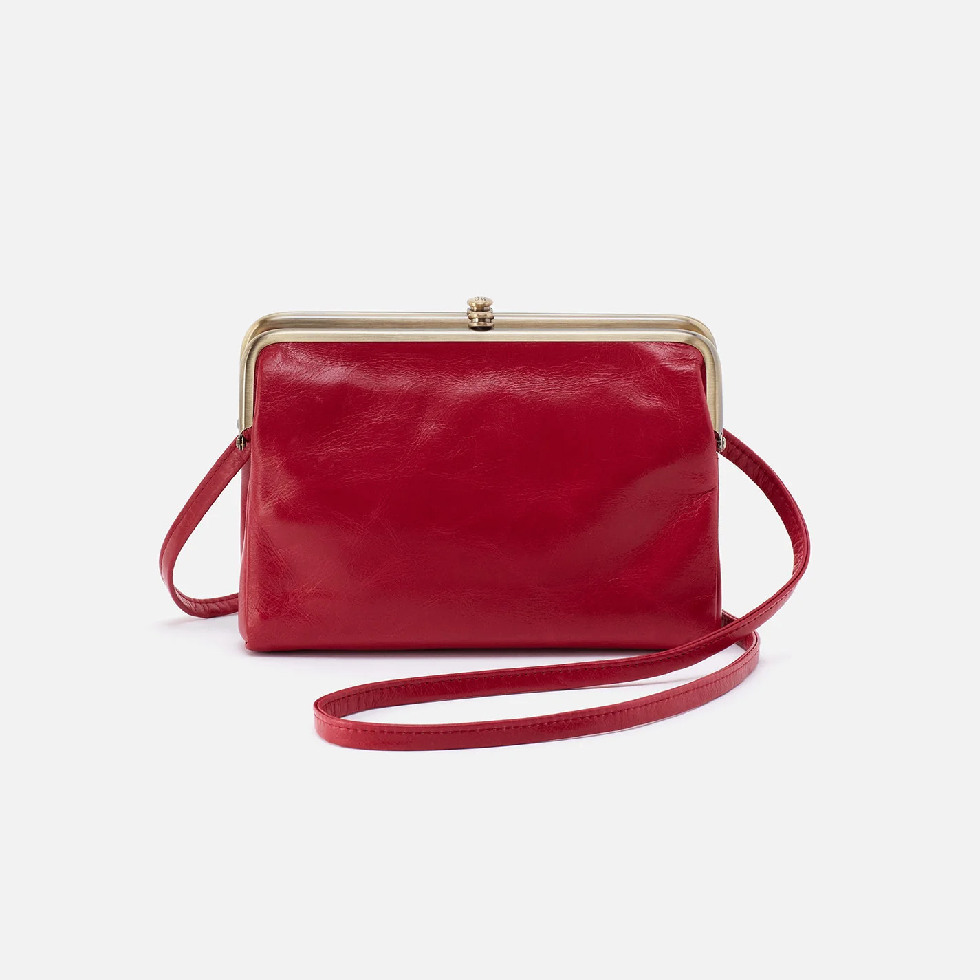 Lauren Crossbody in Polished Leather - Claret | HOBO Bags