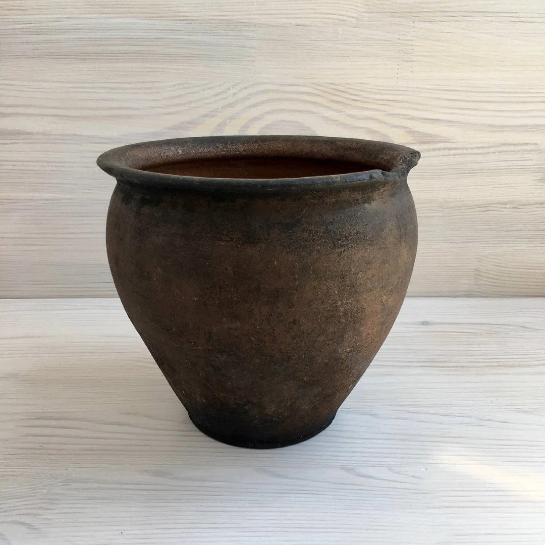 Rustic Clay Pot | Vintage Farmhouse Wabi-sabi Decor - Etsy | Etsy (US)