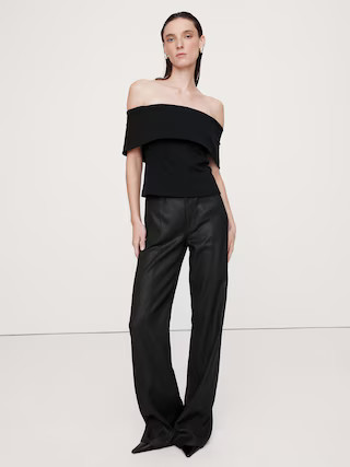 Lightweight Ponte Off-Shoulder Top | Banana Republic (US)