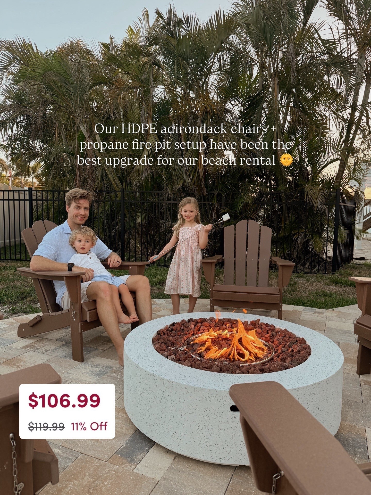 We added this propane fire pit and weatherproof Adirondack chairs to our beach rental last year and they’ve been such a great upgrade for our guests 🌞 

They’re both on sale right now during @Wayfair’s spring cyber week!

#LTKHome #LTKSaleAlert