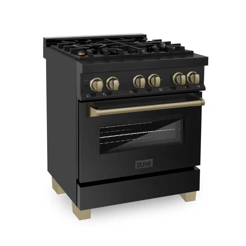 ZLINE Autograph Edition 30 in. 4.0 cu. ft. Legacy Dual Fuel Range W/ 4 Burner Gas Cooktop & Elect... | Wayfair North America