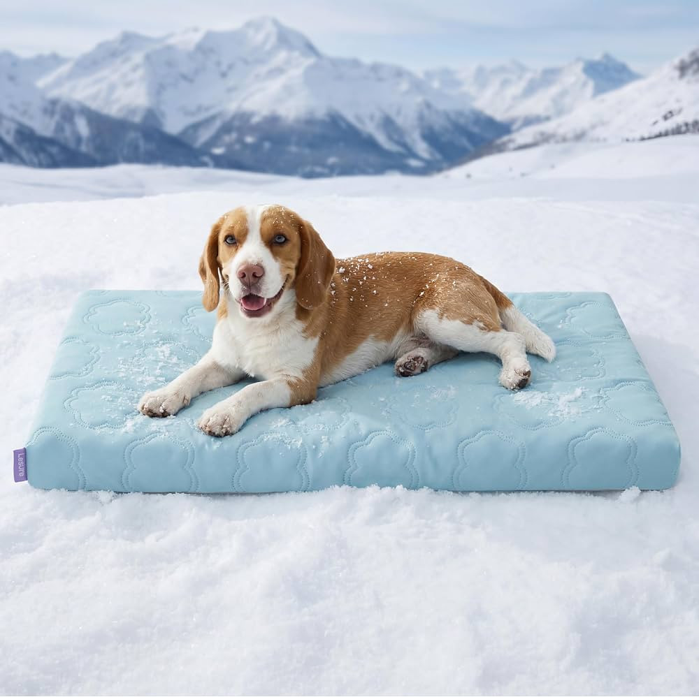 LE SURE Cooling Dog Beds Large Sized Dog, Q-Max>0.5 Cooling Mat with Removable Washable Cover, Br... | Amazon (US)