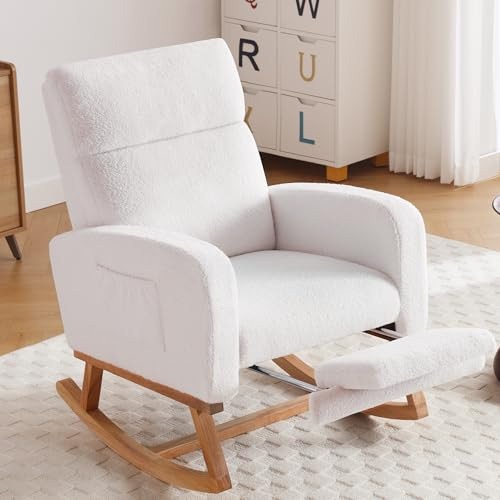 HCHAIRH Rocking Chair Nursery with Foot Rest, Nursing Rocking Chairs for Mom Nursery, Teddy Rocke... | Amazon (US)