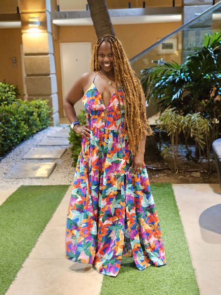 One of my favorite dresses i wore on our Aruba vacation! Vacation dresses. Resort wear. Maxi dresses. Curvy fit. Midsize wear. Beach wedding wear inspo  

#LTKfindsunder50 #LTKSeasonal