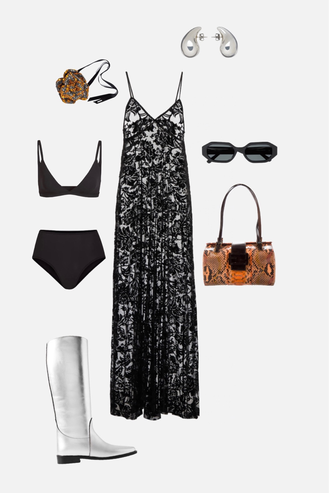 Coachella outfit idea #1 
Sheer lace maxi dress with tall silver boots and fun accessories! 
#competition 

#LTKstyletip #LTKFind