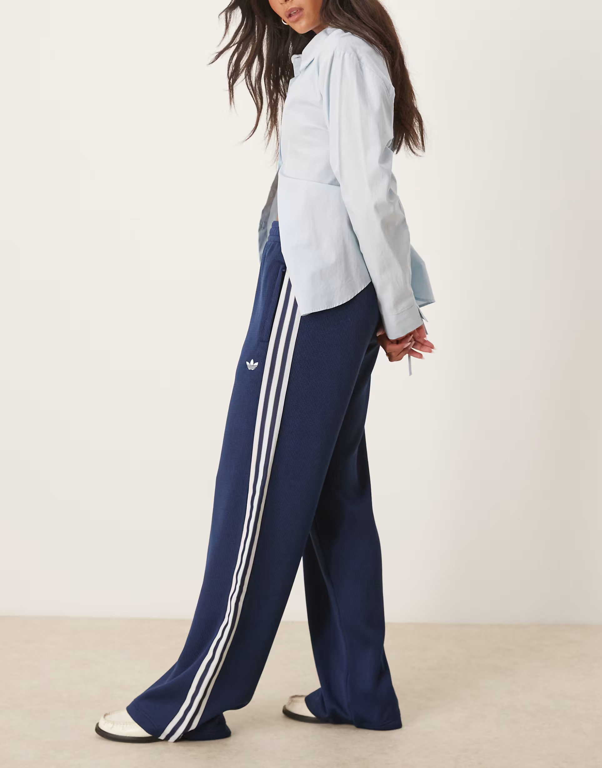 › adidas Originals Firebird knitted track pants in navy | ASOS (Global)