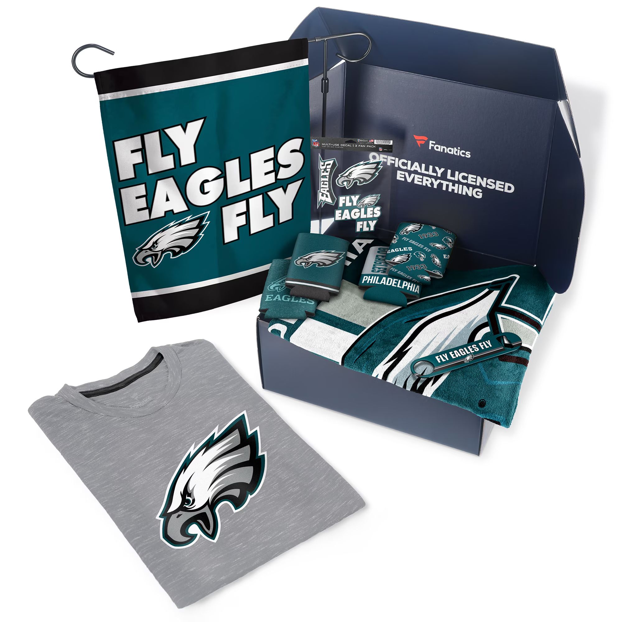 Philadelphia Eagles Fanatics Pack Tailgate Game Day Essentials T-Shirt Gift Box - $107+ Value | Fanatics