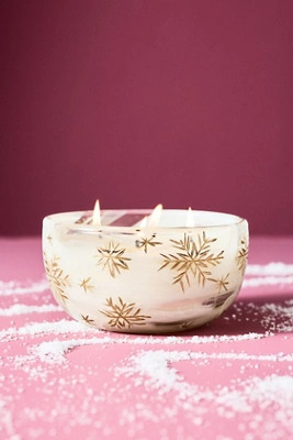 Etched Snowfall Woody Fresh Balsam & Cedarwood Glass Candle | Anthropologie (US)