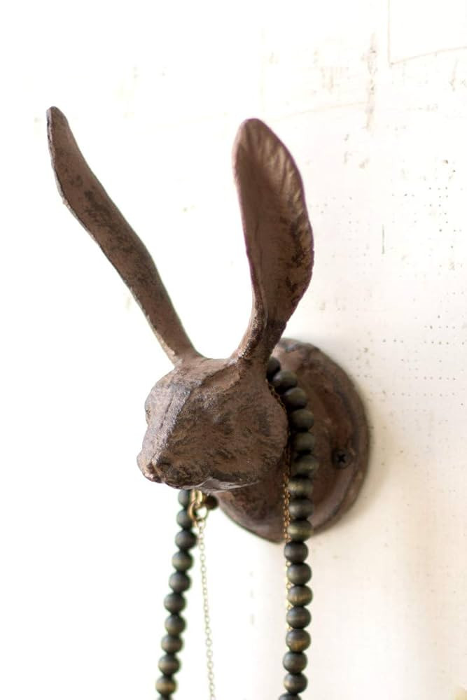 Kalalou CXX2234 KALALOU Rustic Cast Iron Rabbit Wall Hook, One Size, Brown | Amazon (US)