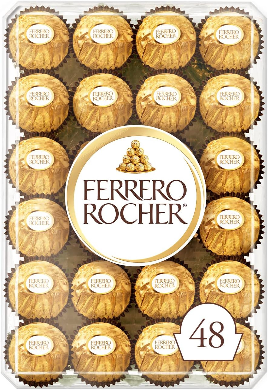 Ferrero Rocher Fine Hazelnut Milk Chocolate Gift Box, 48 Count, Ideal Hostess Gift, Christmas Cho... | Amazon (CA)
