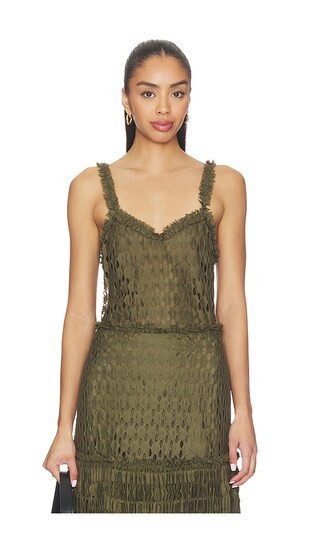 Ulla Johnson Francoise Lace Tank Top in Army. - size 4 | Revolve Clothing (Global)