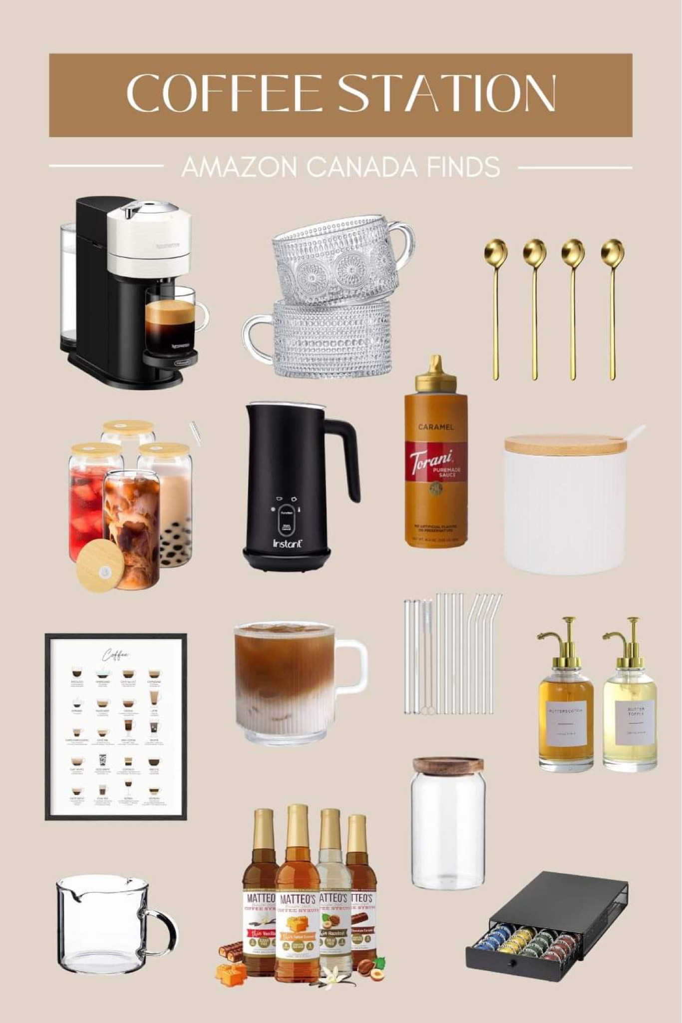 Items for a cute and aesthetic coffee station at home ☕️ | Amazon Canada finds!

#LTKhome