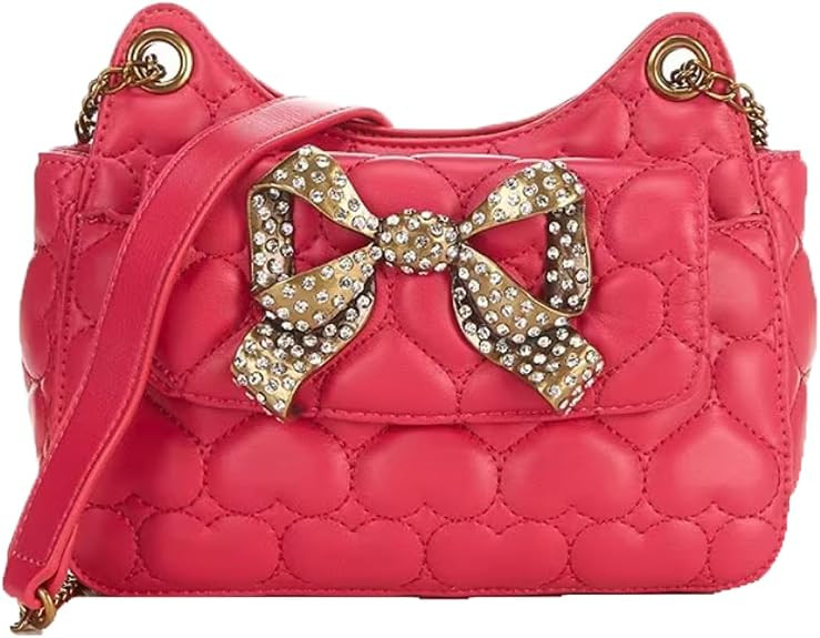 Betsey Johnson Oh She Bows Mini Hobo Crossbody Pink | Amazon (US)