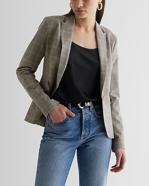 Editor Plaid 24" Blazer | Express