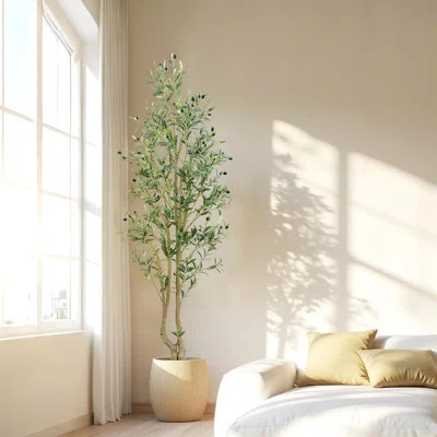 Olive Tree , Artificial Olive Tree With White Pot, Fake Tree ... | Wayfair North America