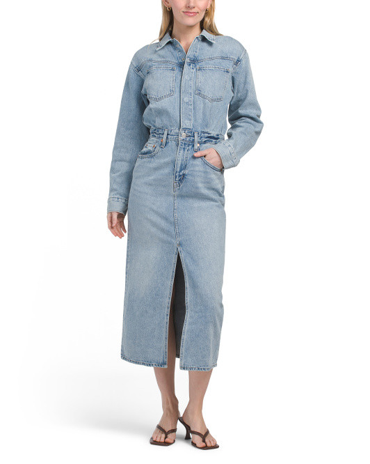 Feeling This Western Denim Midi Dress | TJ Maxx