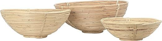 Bloomingville Natural Hand-Woven Cane, Set of 4 Bowl | Amazon (US)