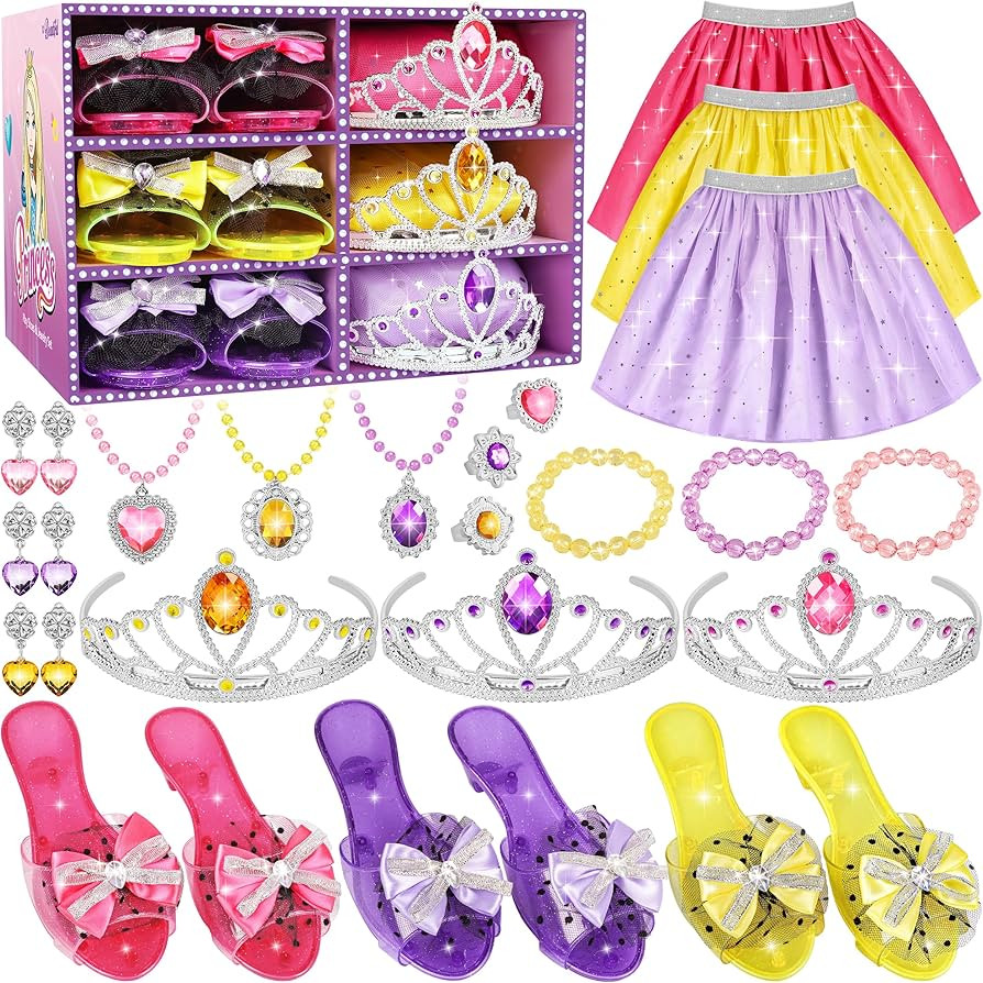 Princess Dress Up Toys & Jewelry Boutique - Costumes Set incl Skirts, Shoes, Crowns, Accessories ... | Amazon (US)