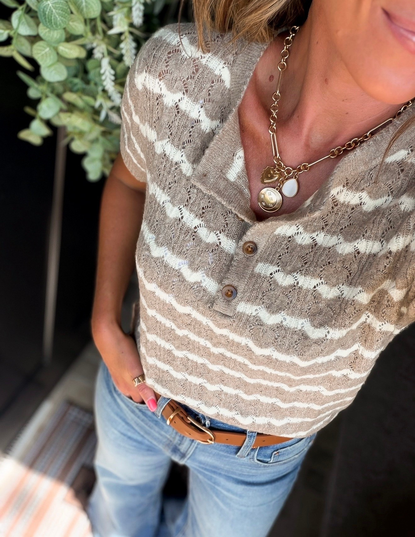 The weight of this sweater is perfect for this time of year. Currently on sale. 
Wearing small
Jeans 8 regular.

#LTKSeasonal #LTKOver40 #LTKSaleAlert