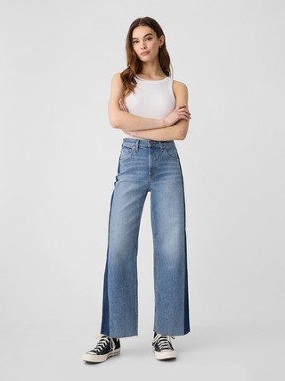 High Rise Wide-Leg Crop Jeans | Gap Factory