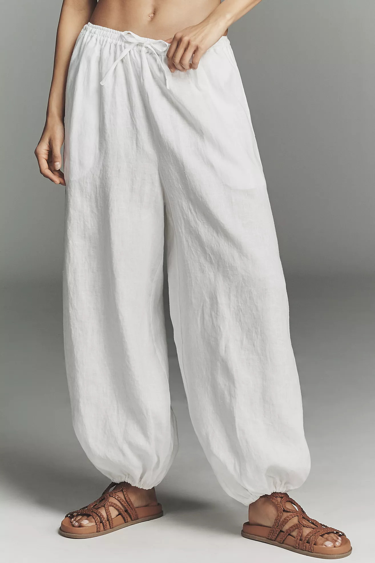Self Contrast Linen Balloon Pants | Anthropologie (US)