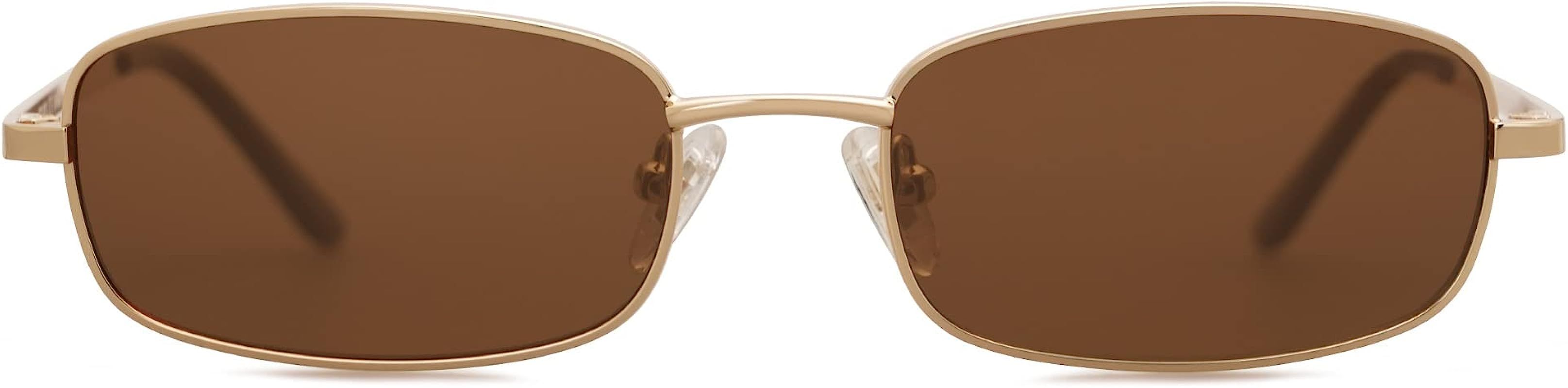 SOJOS Retro Hippie Rectangle Sunglasses 70s Vintage Trendy Small Narrow UV400 Sunnies SJ1187 | Amazon (US)