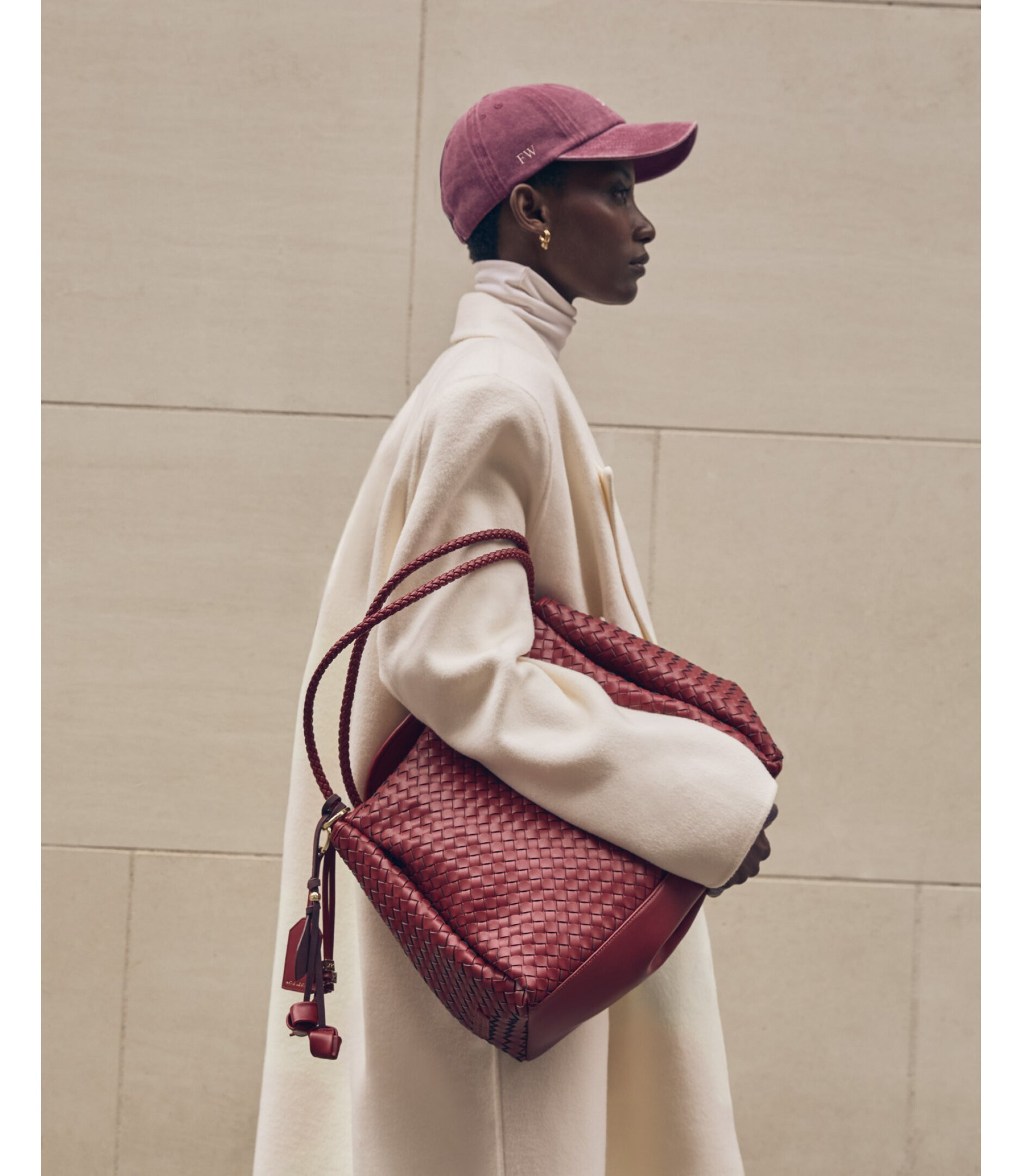 Nova Hand Woven Large Shoulder Bag in Crimson | Katie Loxton Ltd. (UK)