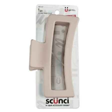Scunci Soft Touch Open Cut Rectangle Claw Clip Blush Beige | Walmart (US)