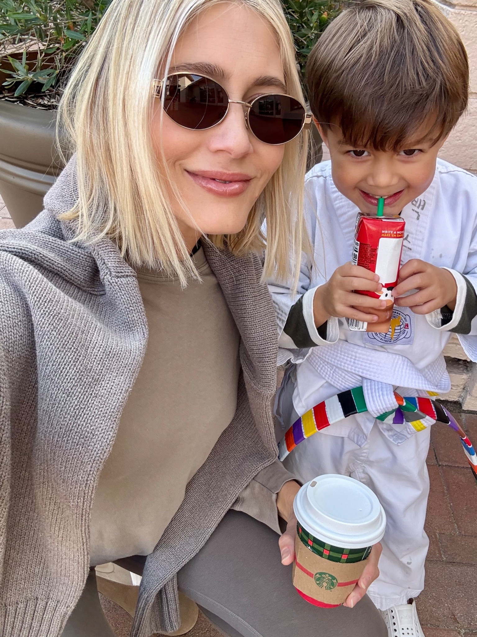 Coffee/chocolate milk break with my guy before karate

#LTKootd #LTKKids