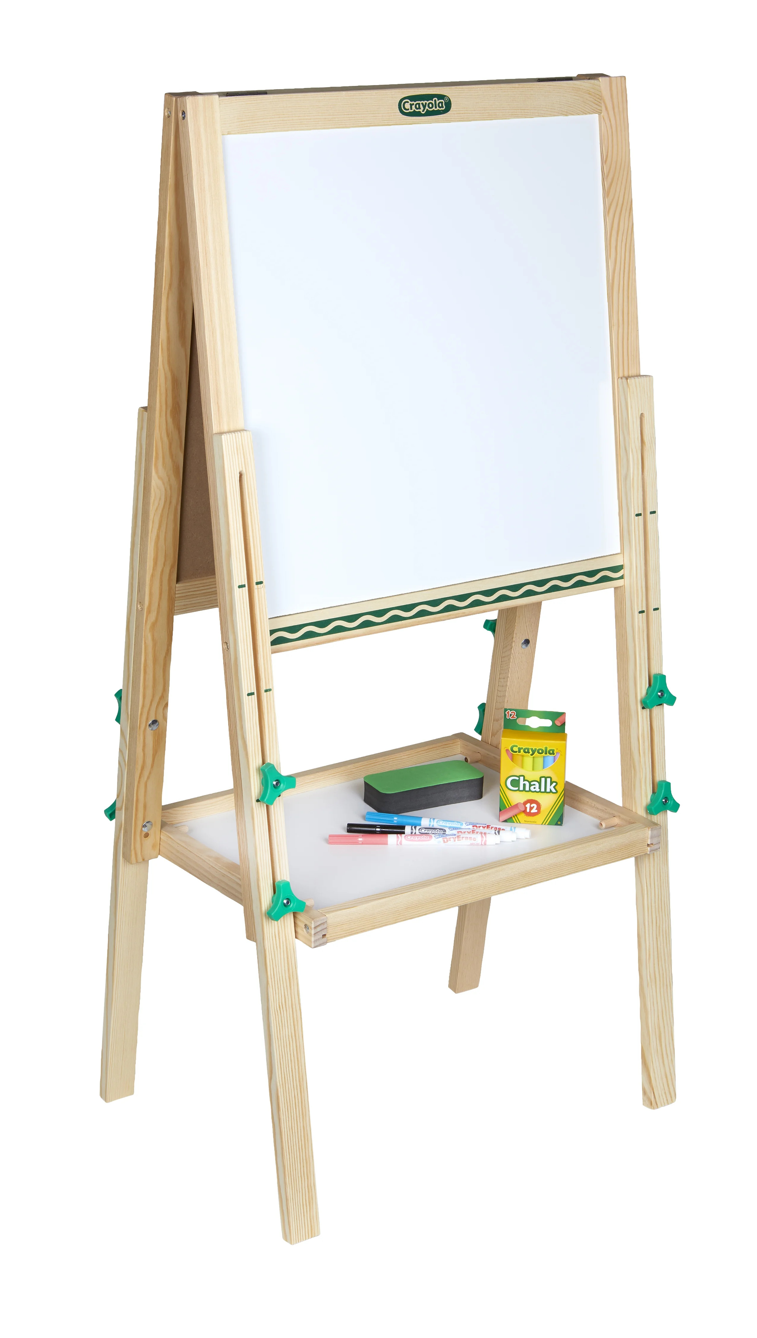 Crayola Double Sided Wooden Easel for Kids, Magnetic Dry Erase & Chalkboard, Adjustable Height, A... | Walmart (US)