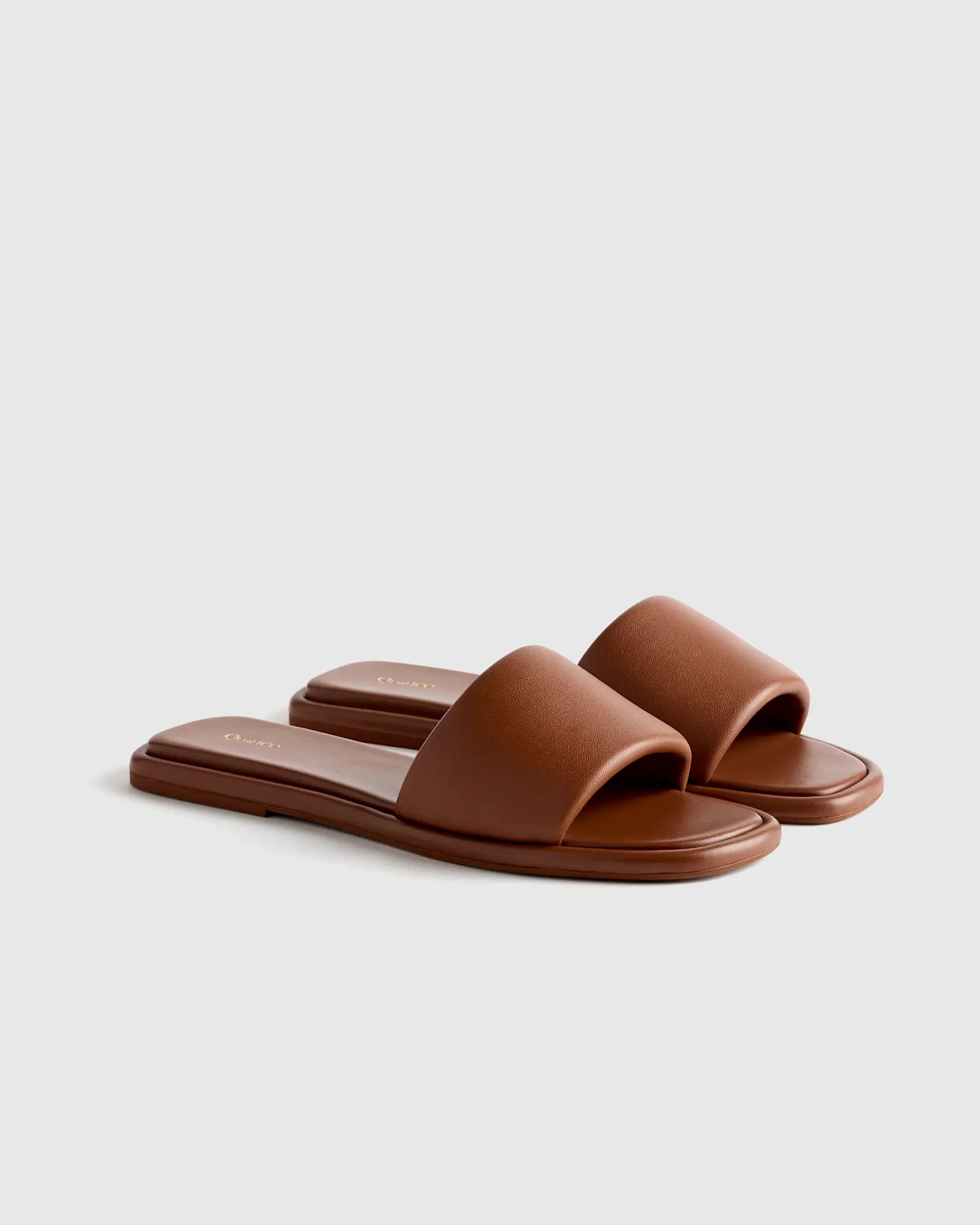 Leather Slide Sandal in Cognac | Quince