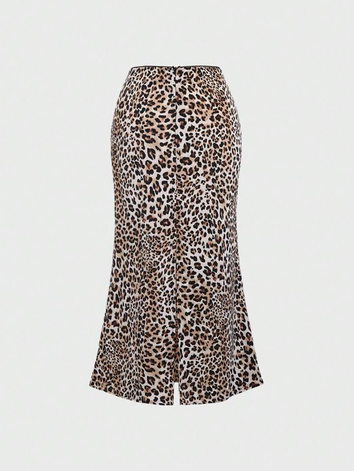 SHEIN MOD Women's Fashionable Leopard Print Skirt | SHEIN