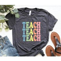 Teach Shirt, Colorful Teacher Teaching Lover Students Love Tshirt, 2nd Grade Teach, Gif For Teacher | Etsy (US)