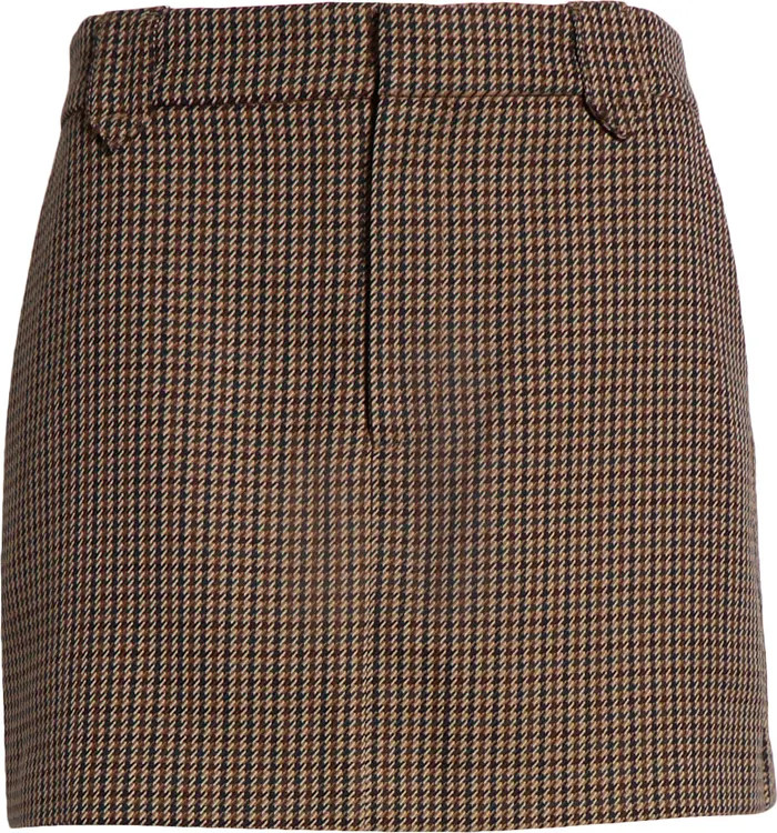 PAIGE Bobbi Houndstooth Wool Blend Miniskirt | Nordstrom | Nordstrom