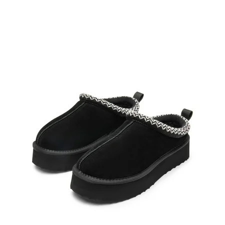 BURUDANI Women s Suede Platform Slip-on Slippers Clog Winter Warm Shoes Black Size 10 (Runs Small-Size Up!) | Walmart (US)