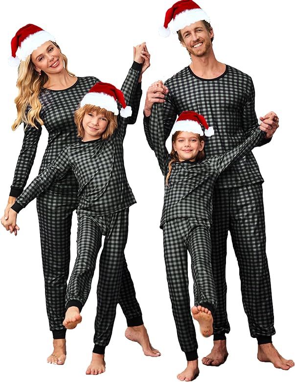 Ekouaer Christmas Pajamas for Family Matching Pjs Long Sleeve Plaid Sleepwear Holiday Xmas Lounge... | Amazon (US)