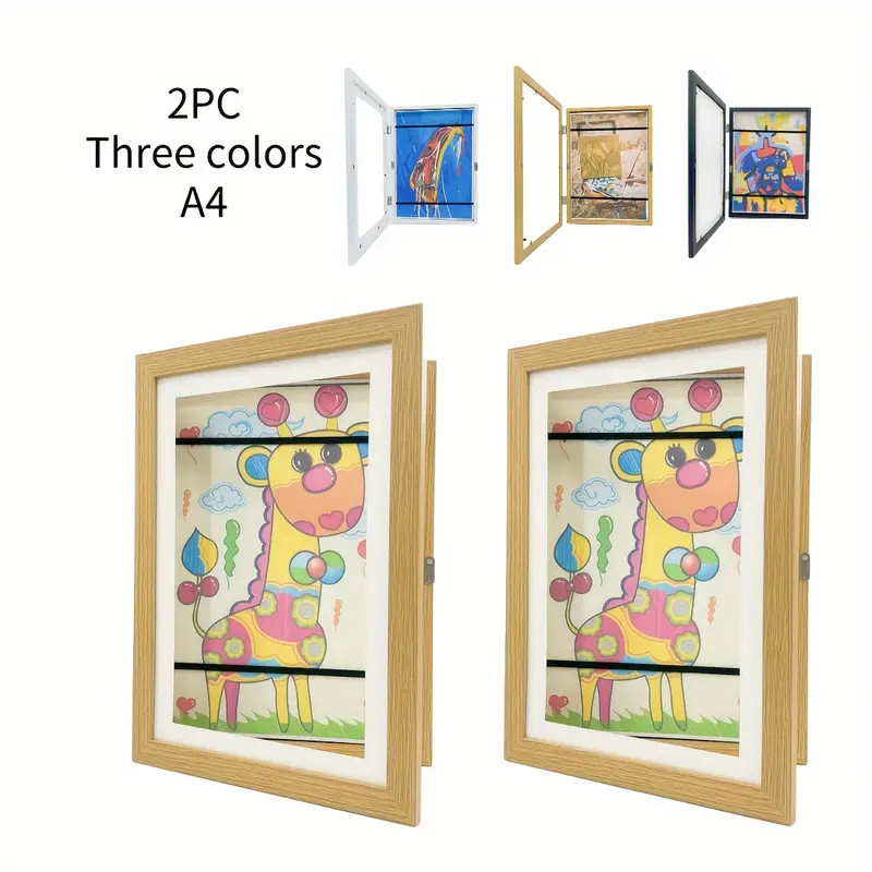 2pcs Kids Art Frame, Front Opening With HD Glass, Horizontal And Vertical Art Display For Kids Ar... | Temu Affiliate Program
