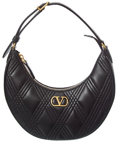 VLogo Signature Leather Hobo Bag | Gilt & Gilt City