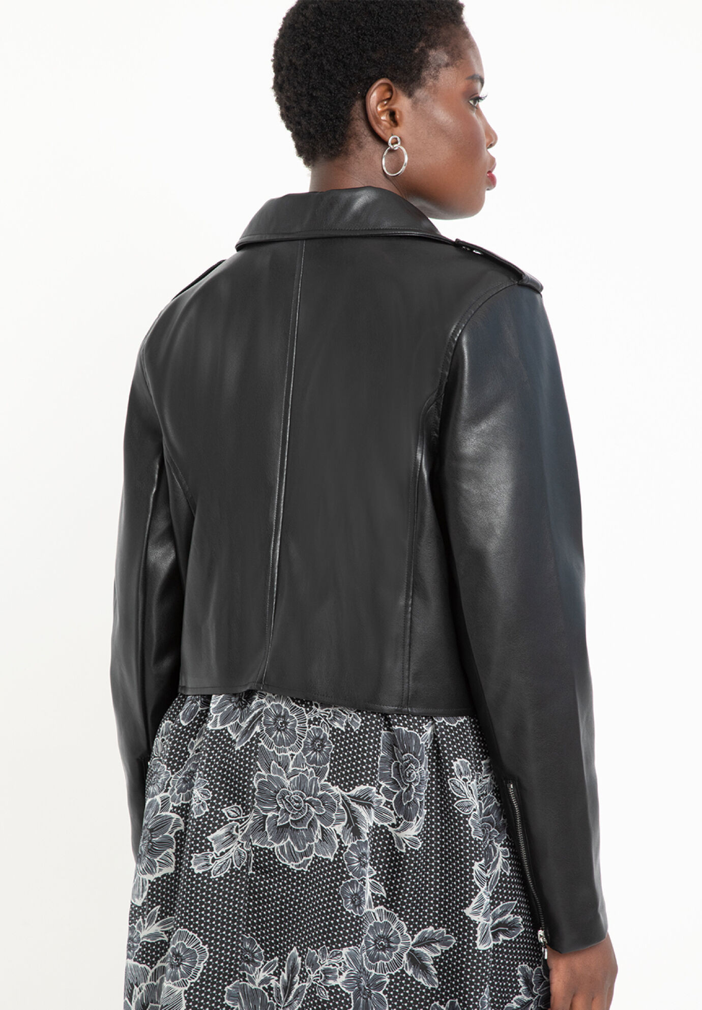 Faux Leather Moto Jacket | Eloquii