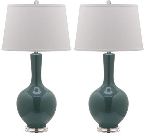 Safavieh Lighting Collection Blanche Gourd Teal and White Table Lamp, Set of 2 | Amazon (US)