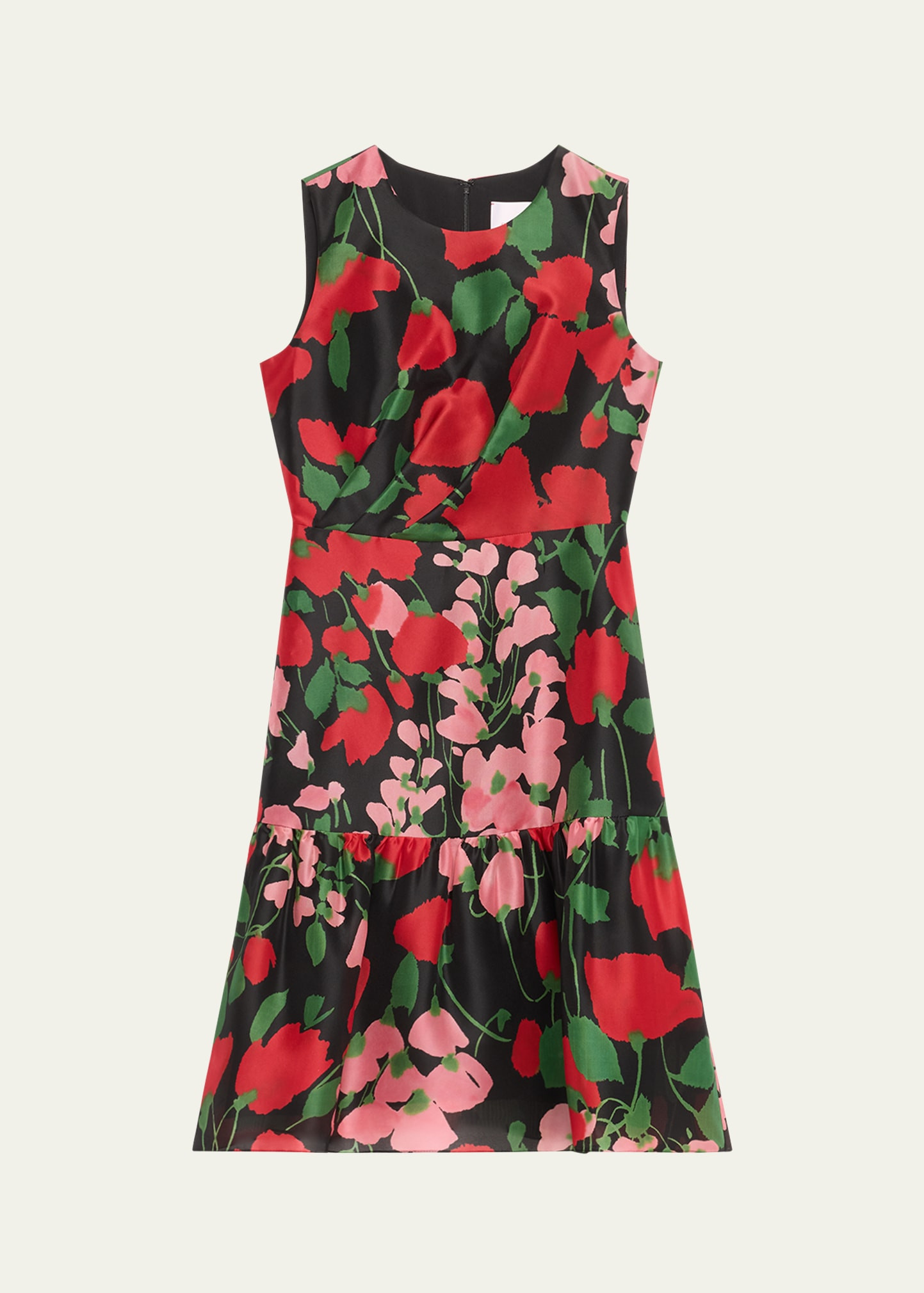 Carolina Herrera Floral Organza Flounce Hem Dress | Bergdorf Goodman