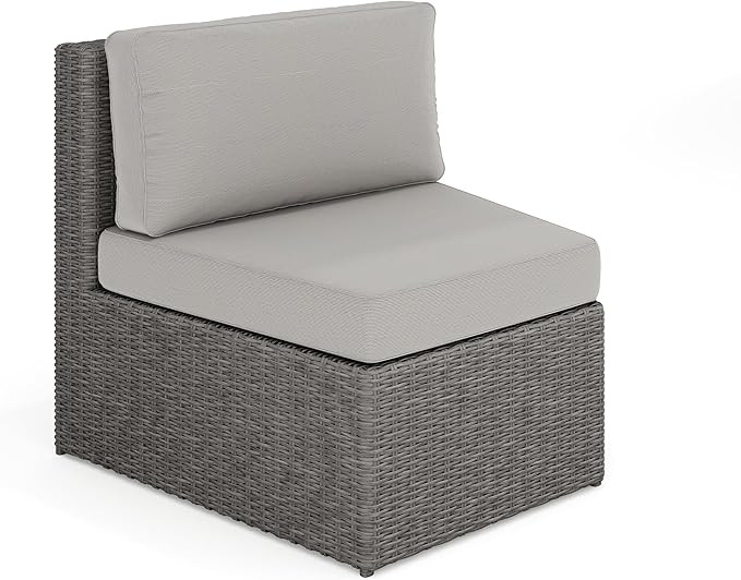 Martha Stewart Bedford Indoor-Outdoor Modular Patio Curved Sectional Sofa Seat with Rattan Wicker... | Amazon (US)
