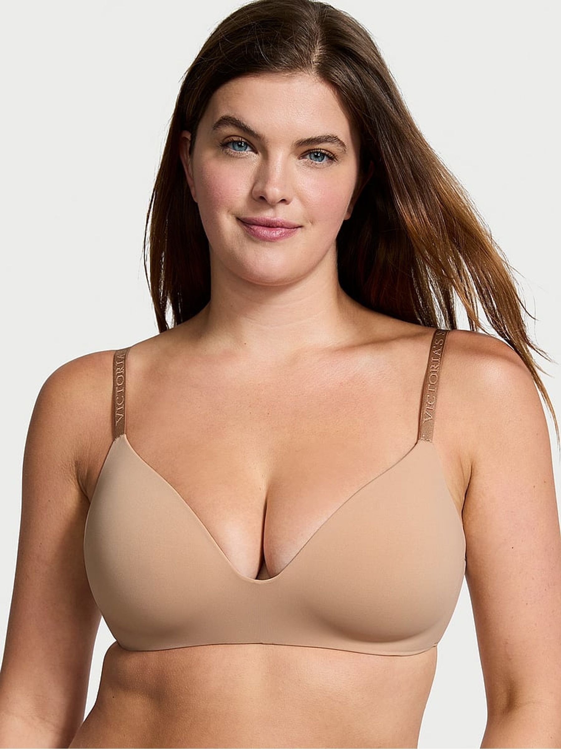 Praline Nude Strap Lightly Lined Non Wired Logo Bra | Victoria's Secret UK