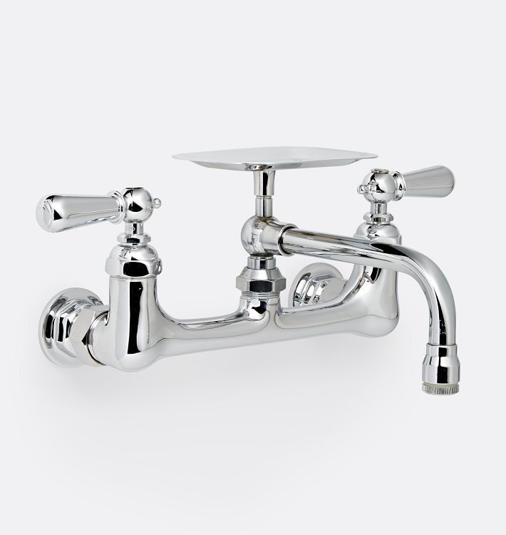 6" Spout Wall Mount Utility Faucet - With Soap Dish | Rejuvenation