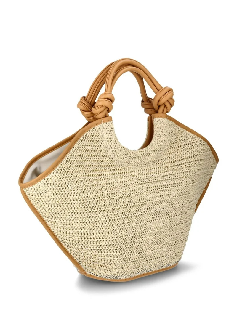 Time and Tru Women's Knotted Handle Tote Bag, Natural | Walmart (US)