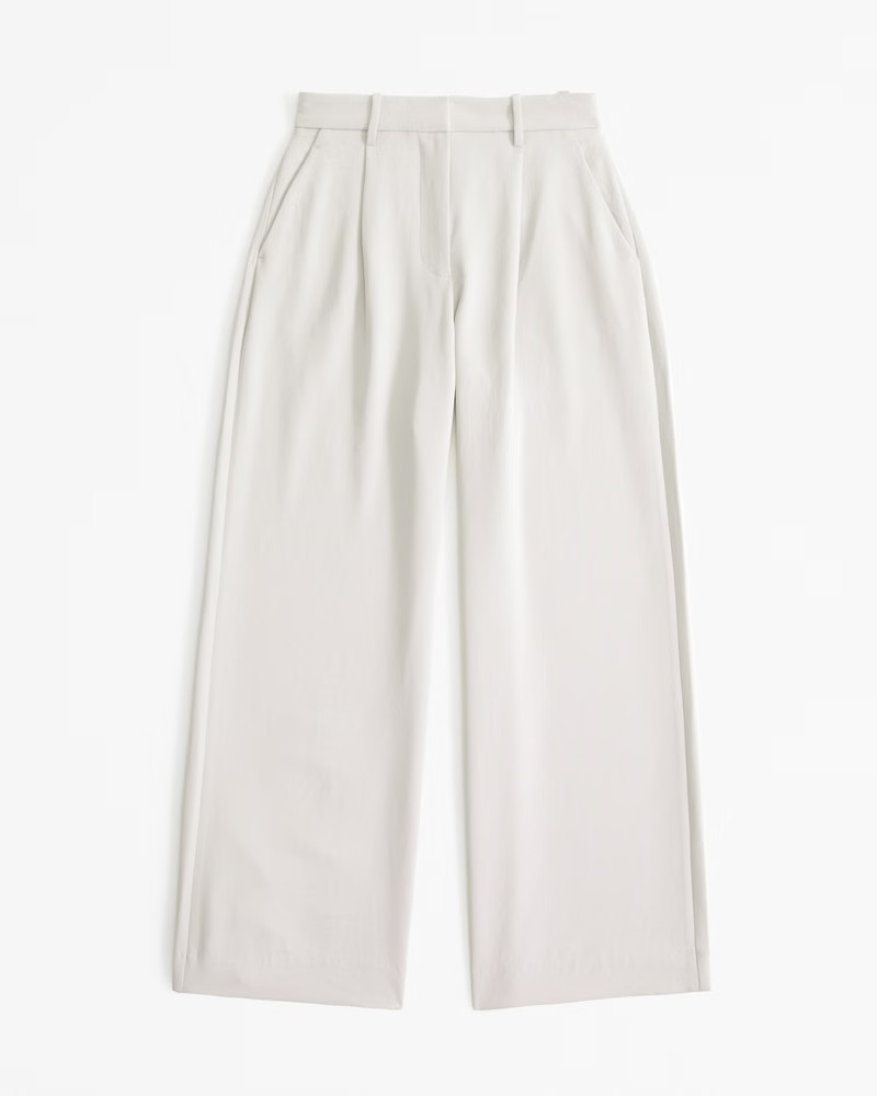 Curve Love A&F Harper Tailored Premium Crepe Pant | Abercrombie & Fitch (US)