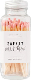 Click for more info about Sweet Water Decor Pink Safety Matches - Glass Jar | 60 Strike On Bottle Matches Vintage Matches H...