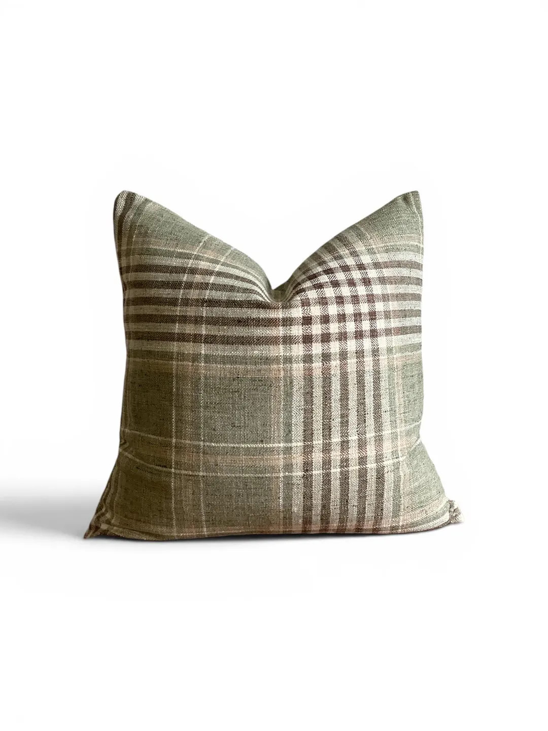 Sage Green Plaid Pillow Cover, Textured Tartan Cushion, Farmhouse Cottage Decor - Etsy | Etsy (Global)