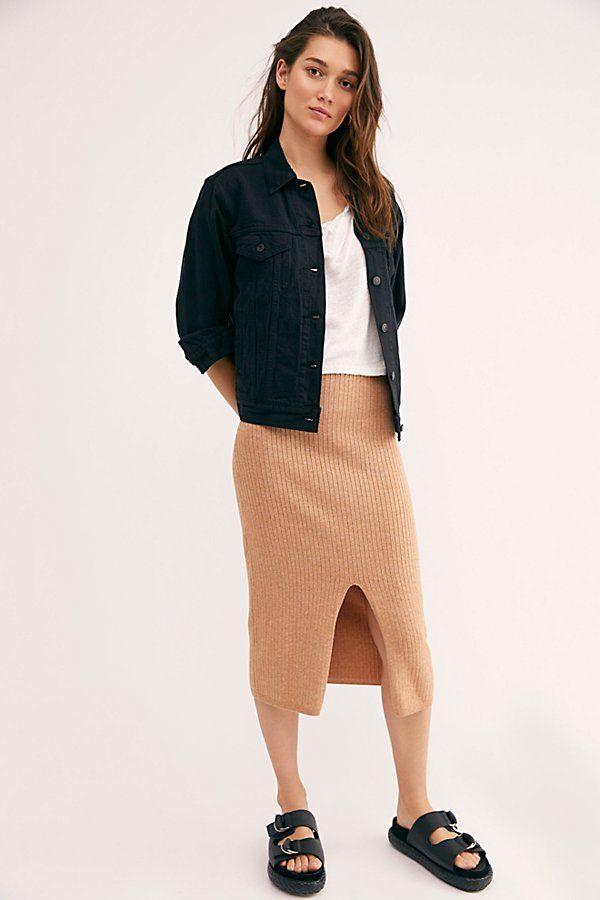 Skyline Midi Skirt by Free People, Caramel Heather, S | Free People (Global - UK&FR Excluded)