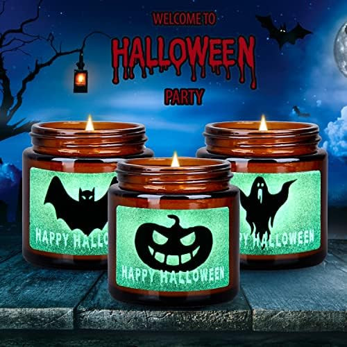 Halloween Decorations Indoor, Halloween Candles with Fluorescent Horror Stickers, Glow in The Dark P | Amazon (US)